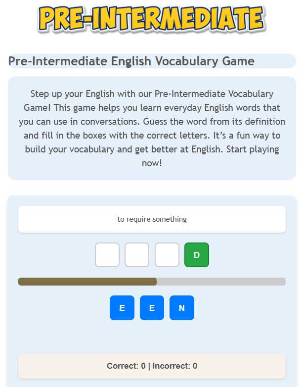Vocabulary Learning with Sort My Sentence